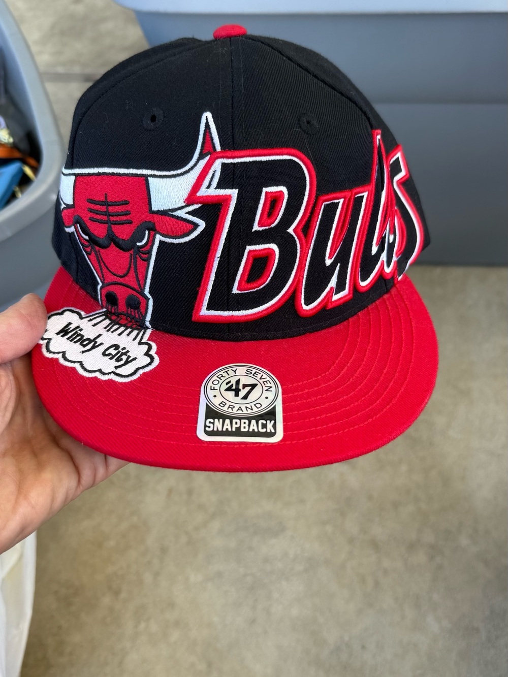 '47 Brand Chicago Bulls Black & Red Snapback Hat